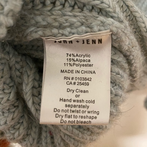 Anthropologie Blue Alpaca Sweater w bell sleeve M - Picture 7 of 7